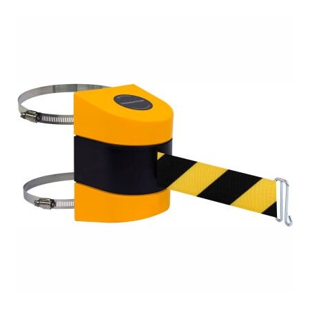 Lawrence Metal Prod. Tensabarrier Warehouse Retractable Belt Barrier, Yellow Case W/24' Black/Yellow Belt 897-24-C-35-NO-D4X-A